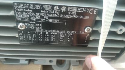 Picture of Siemens 1LE1023-1CA03-4GB4-Z ,5.5KW, 2Pole