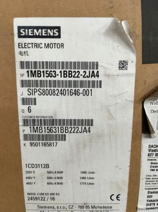 Picture of Siemens Ex motor 1MB1563-1BB22-2JA4, 4KW, 4Pole
