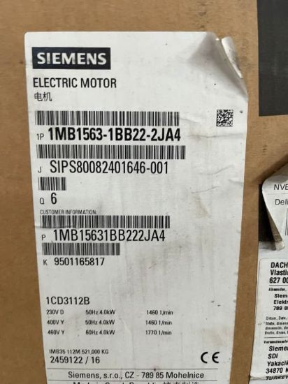 Picture of Siemens Ex motor 1MB1563-1BB22-2JA4, 4KW, 4Pole