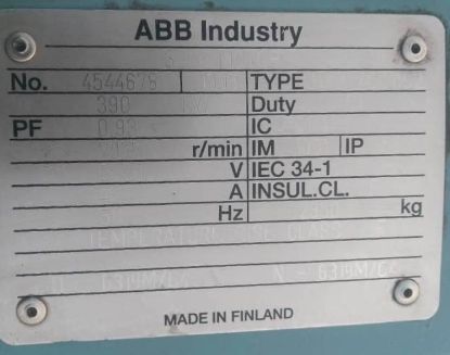 Picture of ABB type HXR 400 Electric HV- Motor ,390KW, 2Pole,6KV