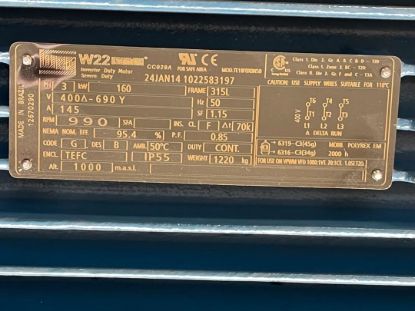 Picture of WEG serie W22 Electric Motor 160KW,6Pole