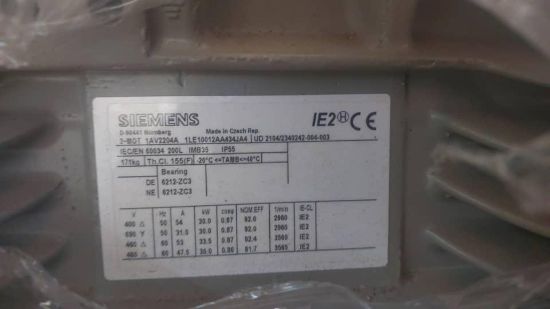 Picture of Siemens motor type1LE10012AA434JA4,  2Pole,30KW
