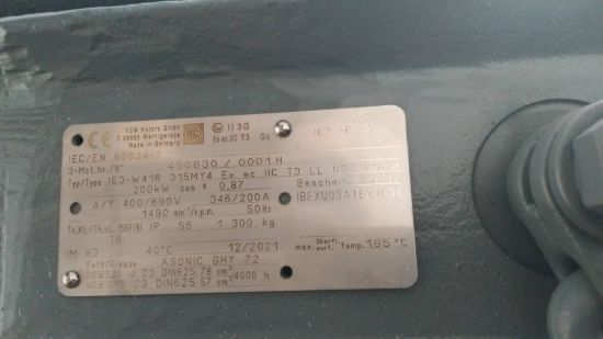 Picture of VEM motor Type IE3-W41R, 200KW, 4Pole			